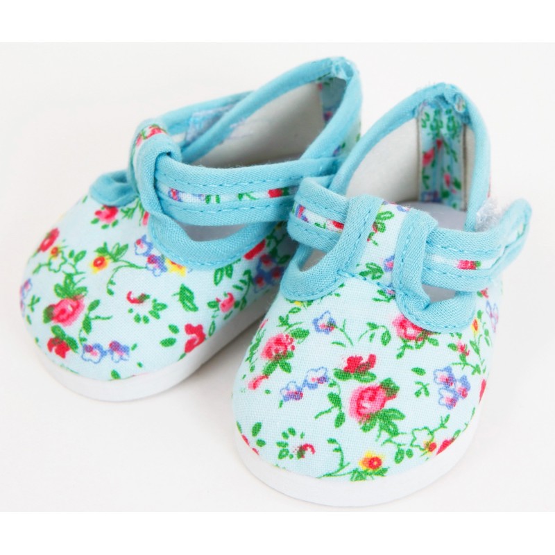 Torquoise Flower Dolly Doodle Shoes