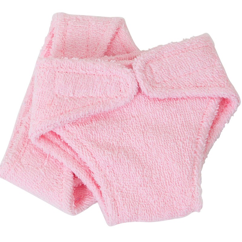 Dolls Towelling nappies Pink Two Pack