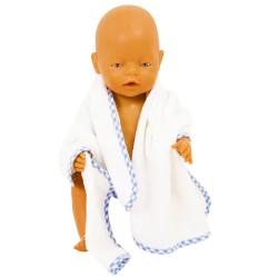 Blue trim Bath Towel and Washcloth Set