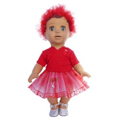 Red Christmas Tutu Outfit for Luvabella Doll