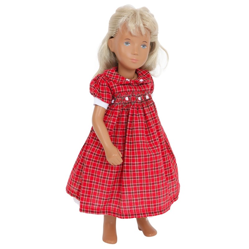 Red Smocked Dress for Sasha Dolls