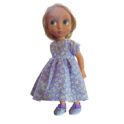 Lilac Flower Dress and Shoes Set for Disney Animators Doll