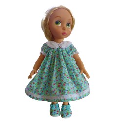 Blue Flower Dress and Shoes Set for Disney Animators Doll