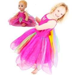 Luvabella Doll Butterfly dress and Matching Girls Dress 