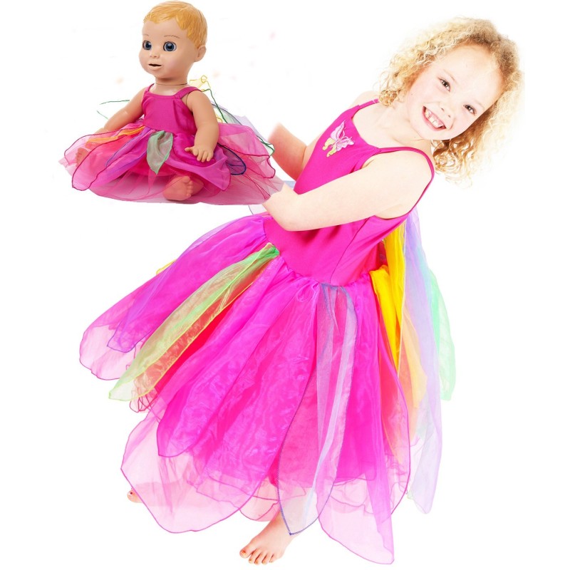 Luvabella Doll Butterfly dress and Matching Girls Dress 