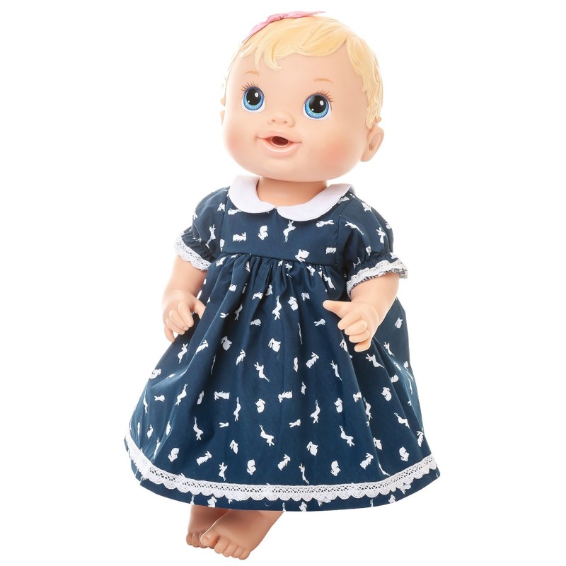 Baby Alive 31 cm Navy Bunnies Print Dress
