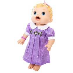 Lilac Spoty Dress and white Booties set for Baby Alive Doll