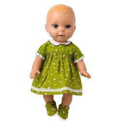 Newborn Luvabella Green Chick Dress and Shoes  Set