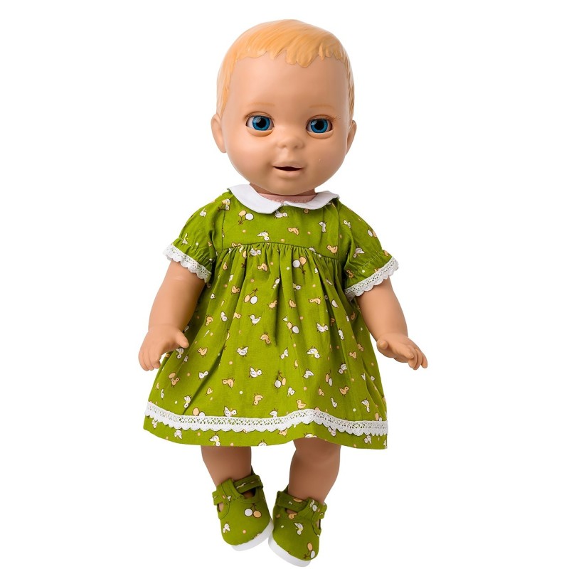 Newborn Luvabella Green Chick Dress and Shoes  Set