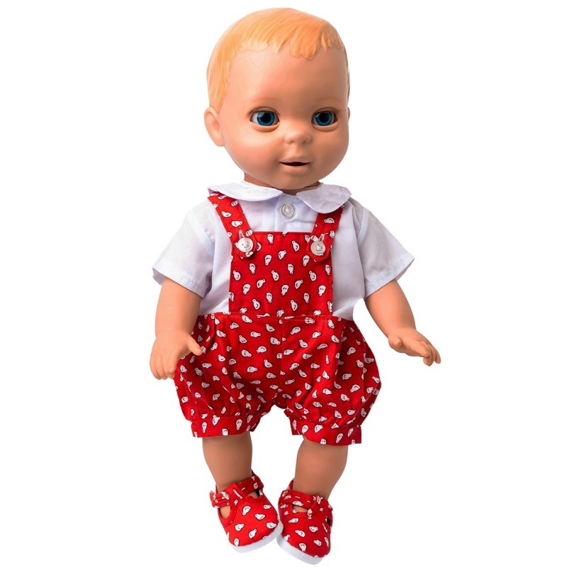 Newborn Luvabella Red Chick Dungaree Set with Matching Shoes