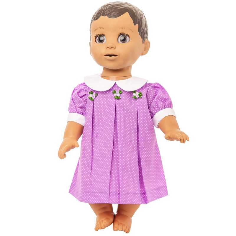 Lilac Polka Dot Dress for Luvabella 
