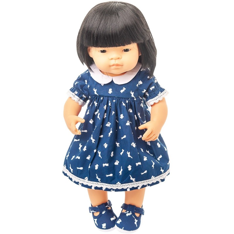 38cm Miniland Doll Blue Bunny Dress