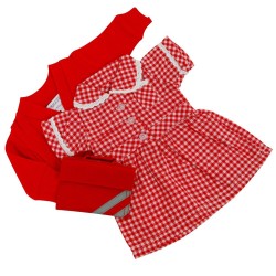 Red Summer School Uniform Set for 43cm Baby Born