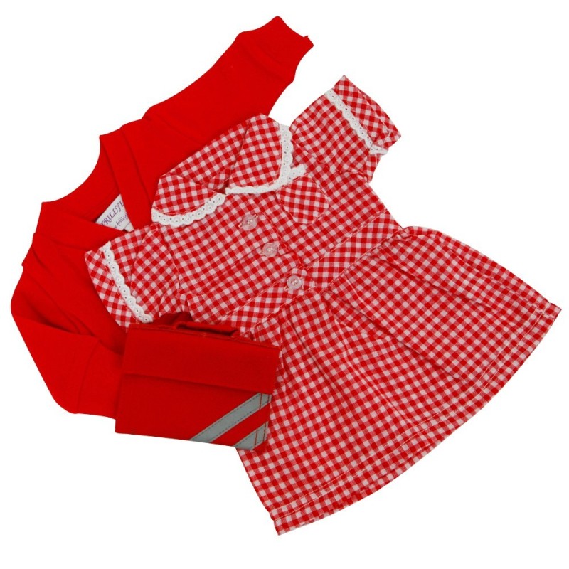 Red Summer Uniform Set for 38 cm Miniland Doll