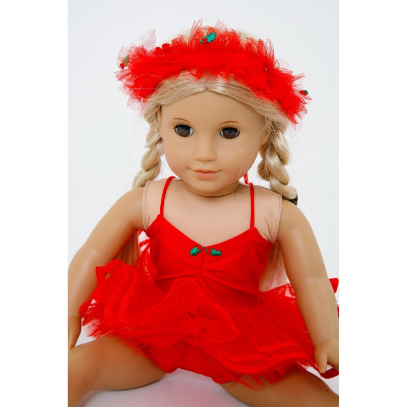 dolls red christmas tutu